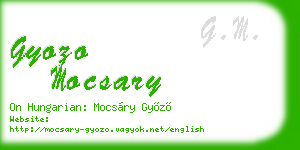gyozo mocsary business card